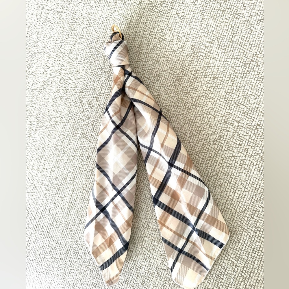 Plaid, Black Beige Key Chain Scarf